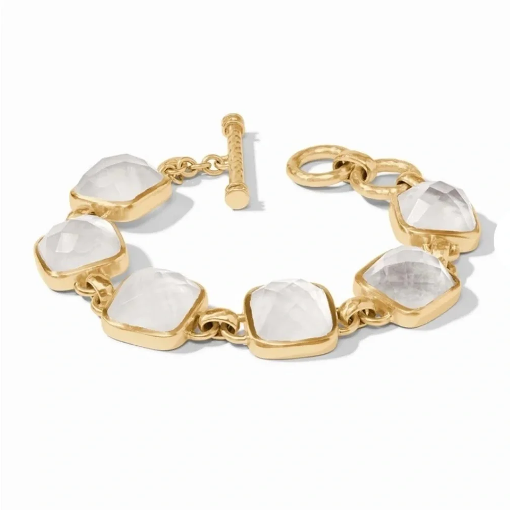Julie Vos Catalina Stone Bracelet. Iridescent clear stones.